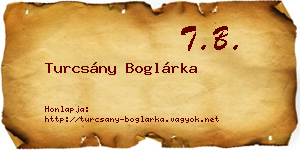 Turcsány Boglárka névjegykártya